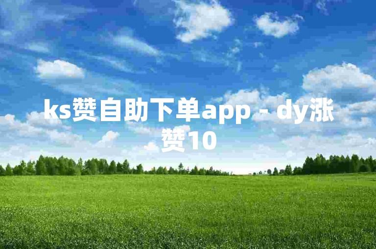 ks赞自助下单app - dy涨赞10