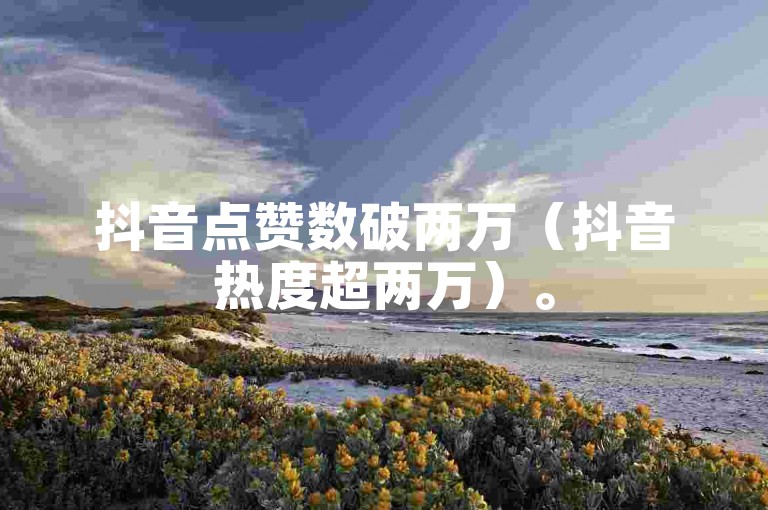 抖音点赞数破两万（抖音热度超两万）。