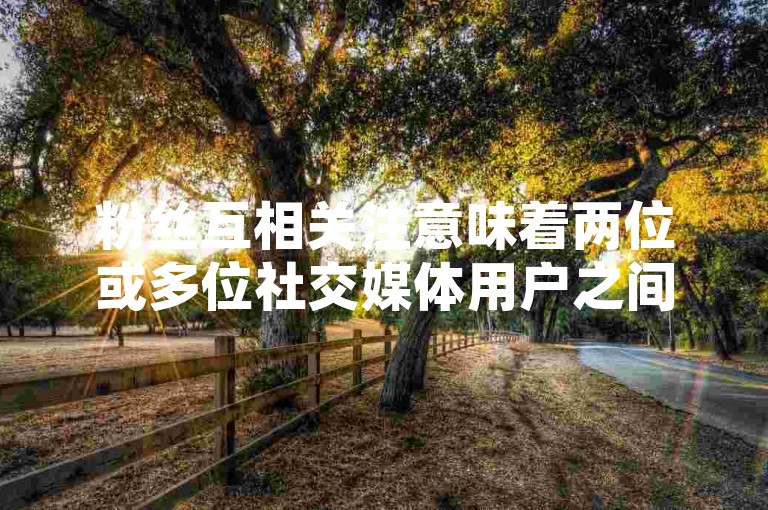 粉丝互相关注意味着两位或多位社交媒体用户之间建立起了一种相互的支持和互动关系，通常表现为他们决定成为彼此账户的关注者。