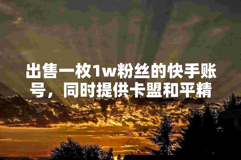 出售一枚1w粉丝的快手账号，同时提供卡盟和平精英的相关服务。