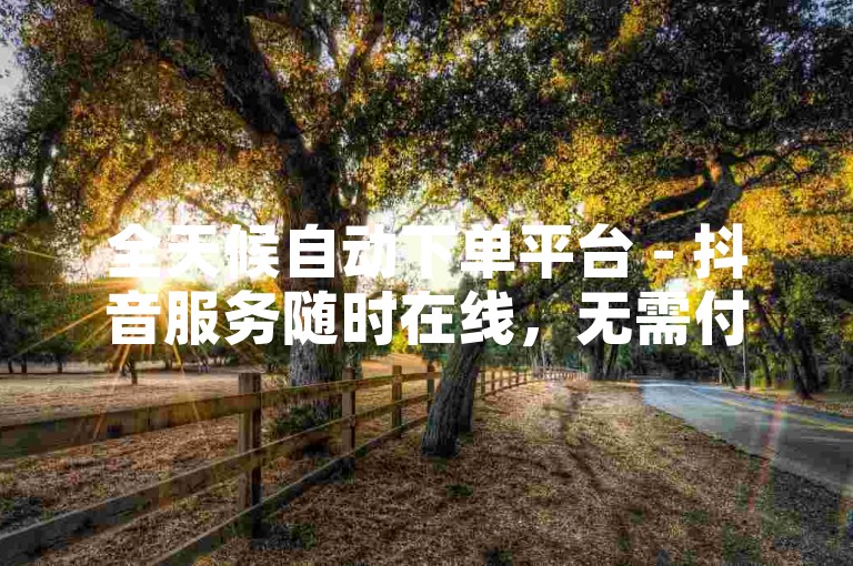 全天候自动下单平台 - 抖音服务随时在线，无需付费即可下单。