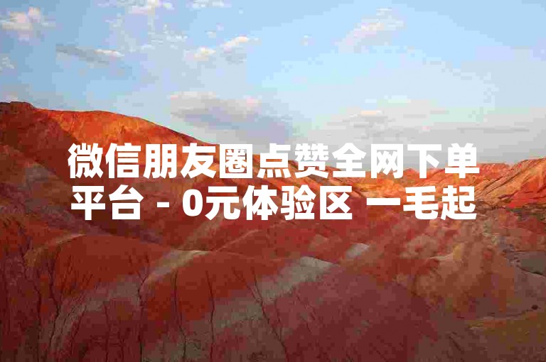 微信朋友圈点赞全网下单平台 - 0元体验区 一毛起