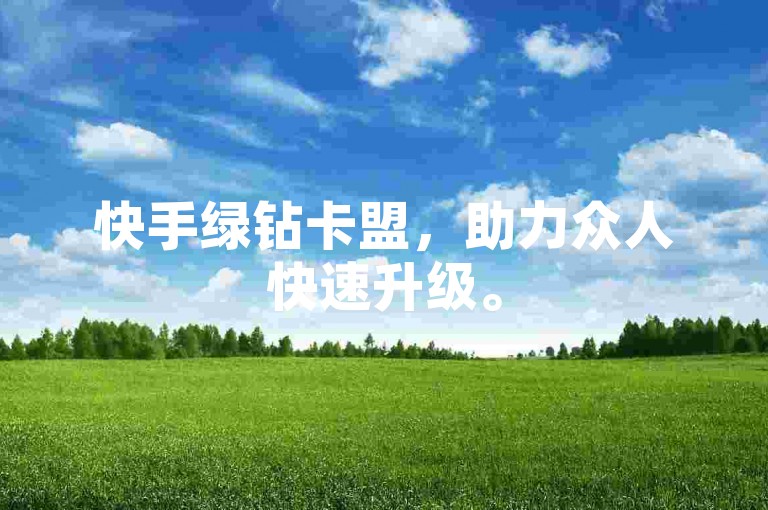 快手绿钻卡盟，助力众人快速升级。
