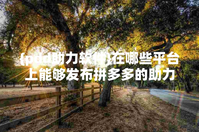{pdd助力软件}在哪些平台上能够发布拼多多的助力信息。