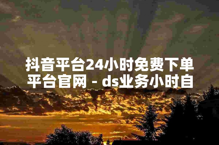 抖音平台24小时免费下单平台官网 - ds业务小时自助下单平台最