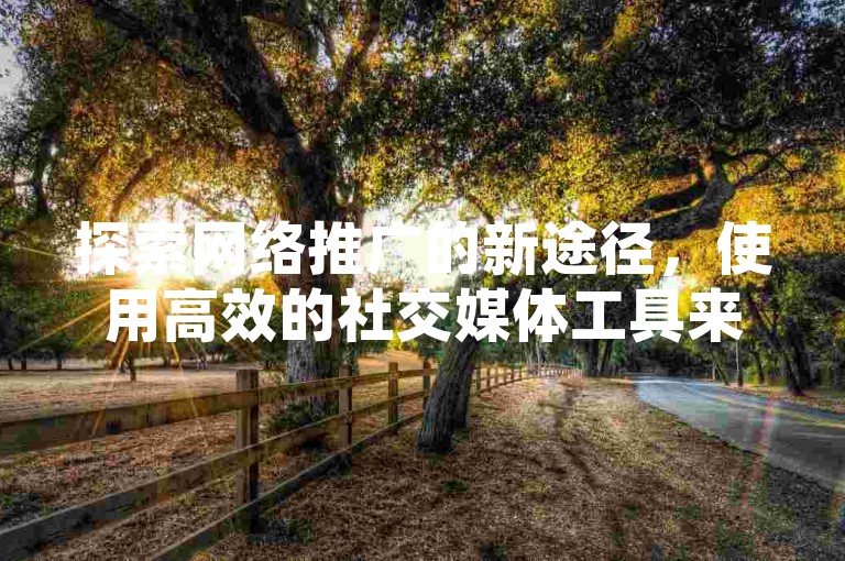 探索网络推广的新途径，使用高效的社交媒体工具来增加您的在线曝光度和粉丝互动。