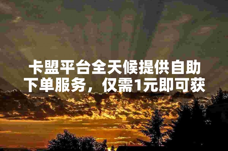 卡盟平台全天候提供自助下单服务，仅需1元即可获得快手点赞100个。