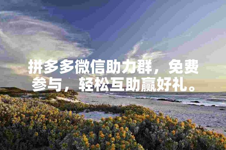 拼多多微信助力群，免费参与，轻松互助赢好礼。