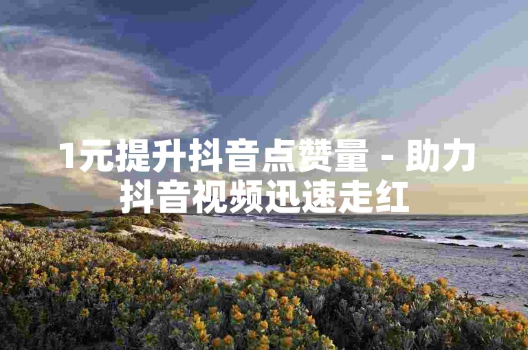 1元提升抖音点赞量 - 助力抖音视频迅速走红